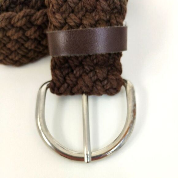Brown Braided Belt with Silver buckle fits 28 in to 32 in waist - Picture 2 of 9
